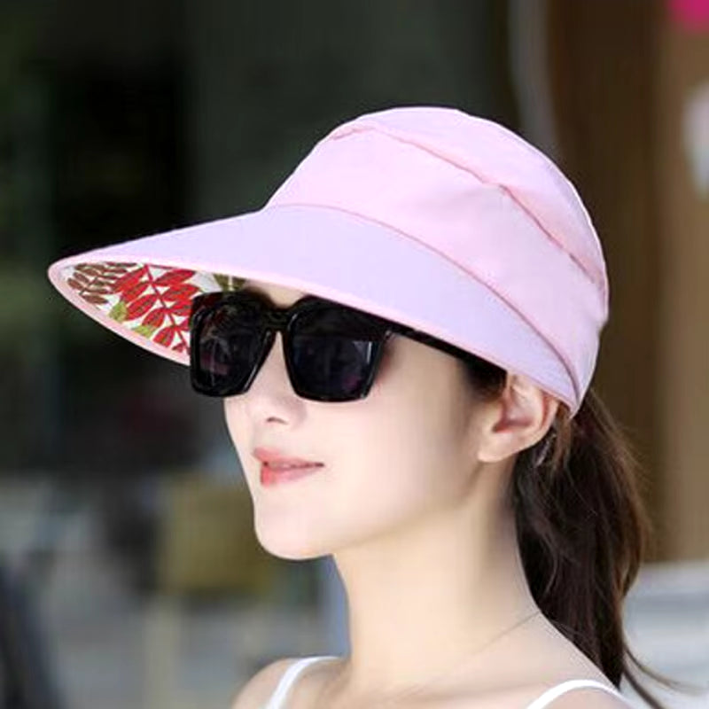 Summer Sun Protection Folding Sun Hat for Women Wide Brim Cap Ladies Beach Visor Hat Girl Holiday UV Protection Sun Hat