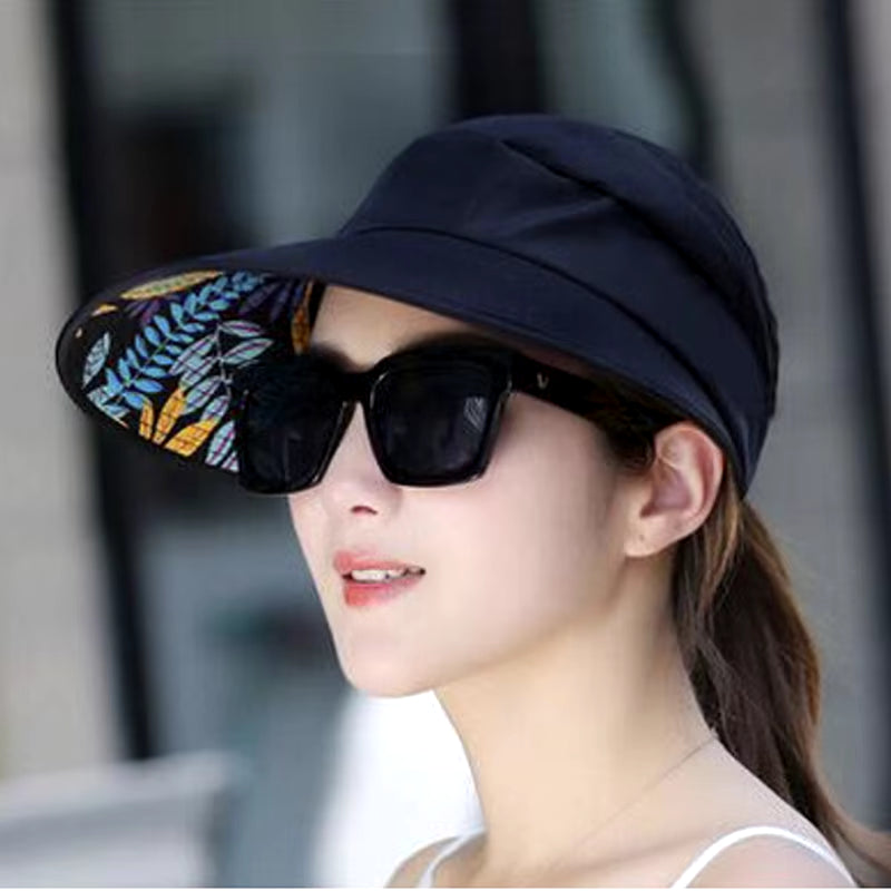 Summer Sun Protection Folding Sun Hat for Women Wide Brim Cap Ladies Beach Visor Hat Girl Holiday UV Protection Sun Hat