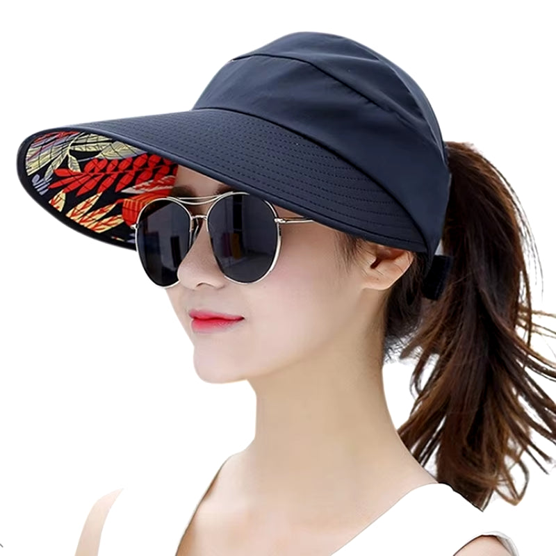 Summer Sun Protection Folding Sun Hat for Women Wide Brim Cap Ladies Beach Visor Hat Girl Holiday UV Protection Sun Hat