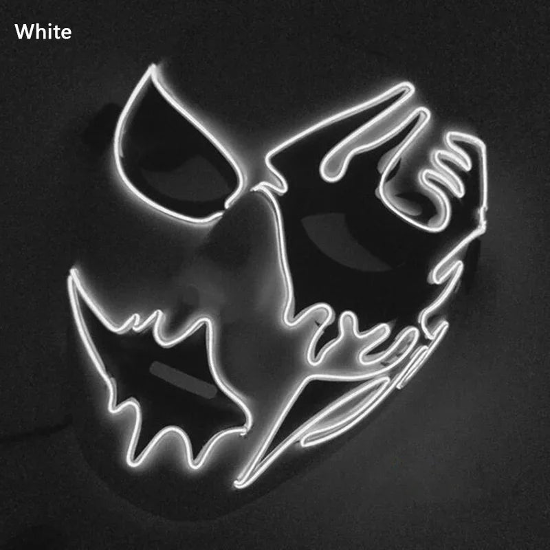 Halloween Scary Cosplay Masquerade Dancing Party Luminous Mask LED Light Ghost Mask EL Mask Tokyo Ghoul Mask