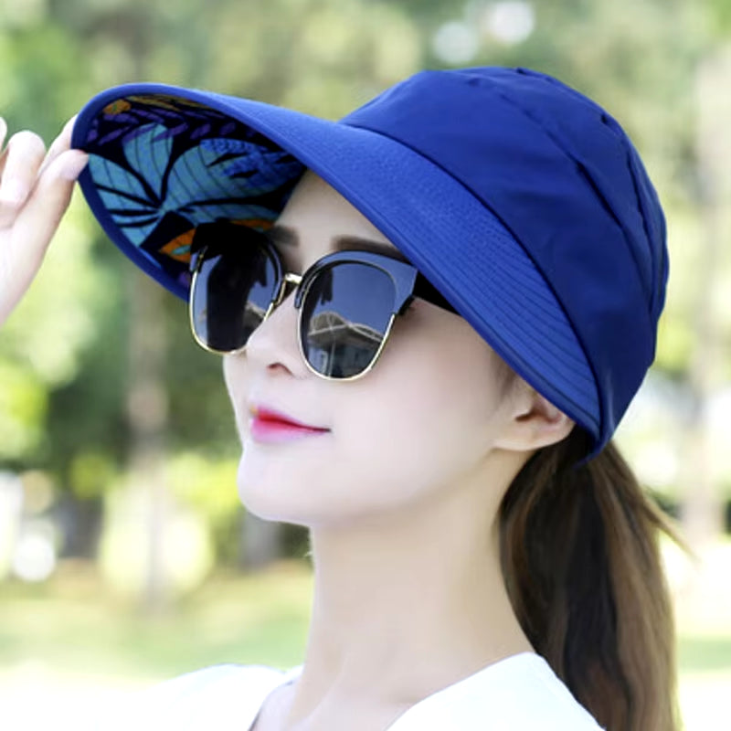 Summer Sun Protection Folding Sun Hat for Women Wide Brim Cap Ladies Beach Visor Hat Girl Holiday UV Protection Sun Hat