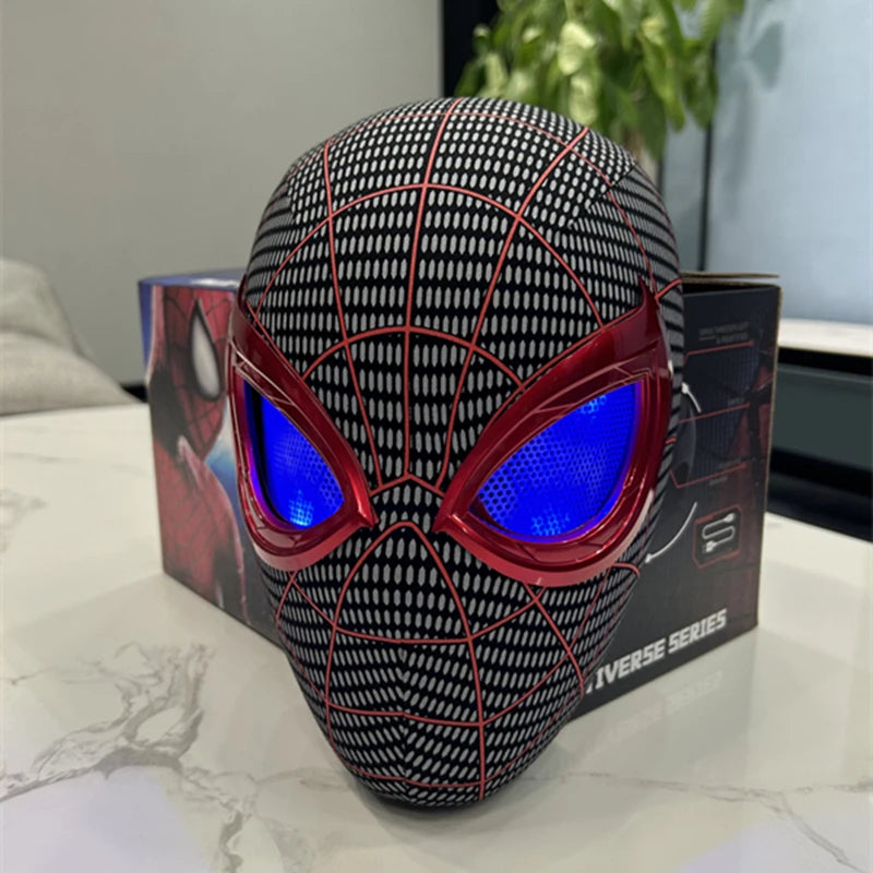 Mascara Spiderman Headgear Mask Cosplay Moving Eyes Mask Spider Man 1:1 Elastic Toys Adults Kids Gift ﻿