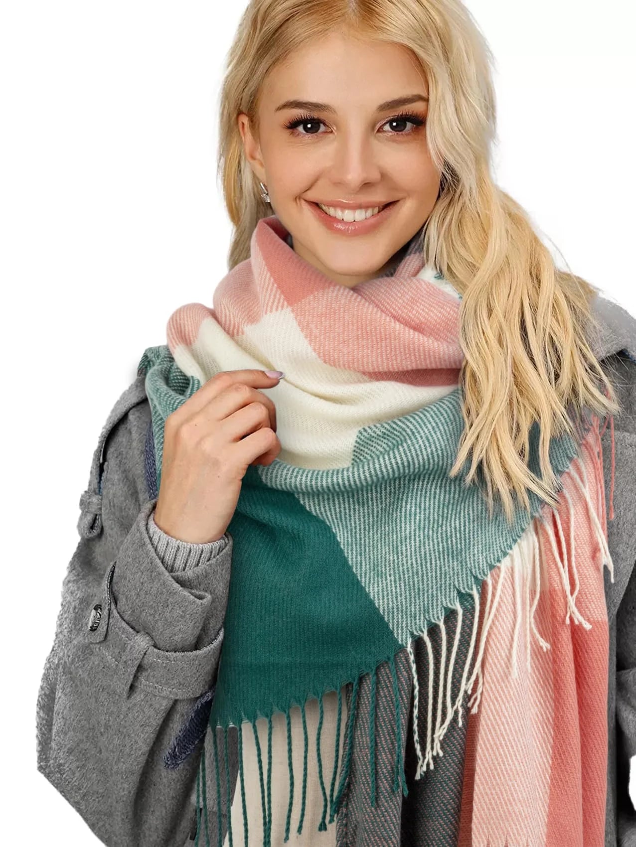 Winter Womens Scarves Plaid Warm Cozy Shawl and Wraps Scarf for Women