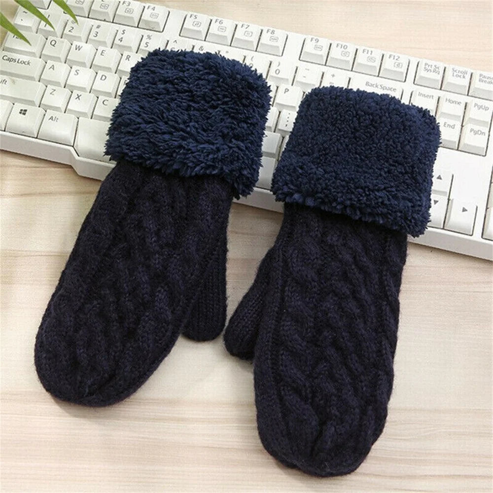 Women'S Winter Gloves Warm Lining Mittens- Cozy Wool Knit Thick Gloves Novelty Mittens Winter Cold Weather Accessories