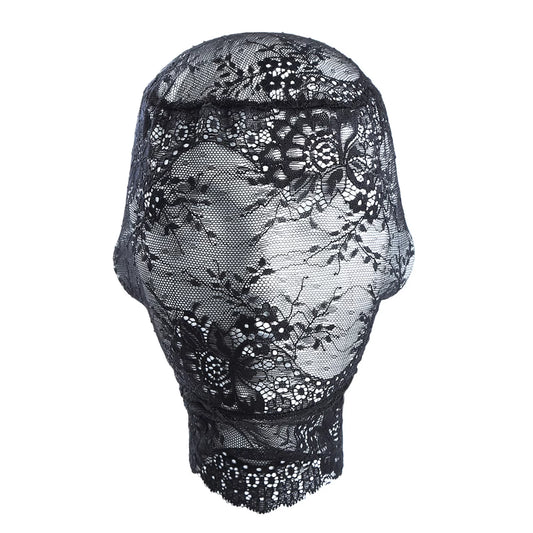 Women Sexy Black Lace Mask Masquerade Party Mask Unisex Adult Lace Full Face Hood Head Cover Festival Halloween Cosplay Eye Mask