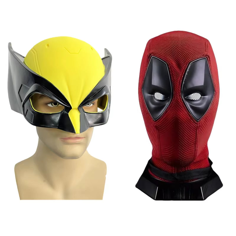 Deadpool Mask Headwear Wolverine Mask Headgear Cosplay Knitted Rubber Headband Party Dance Performance Props Adult Halloween Gif